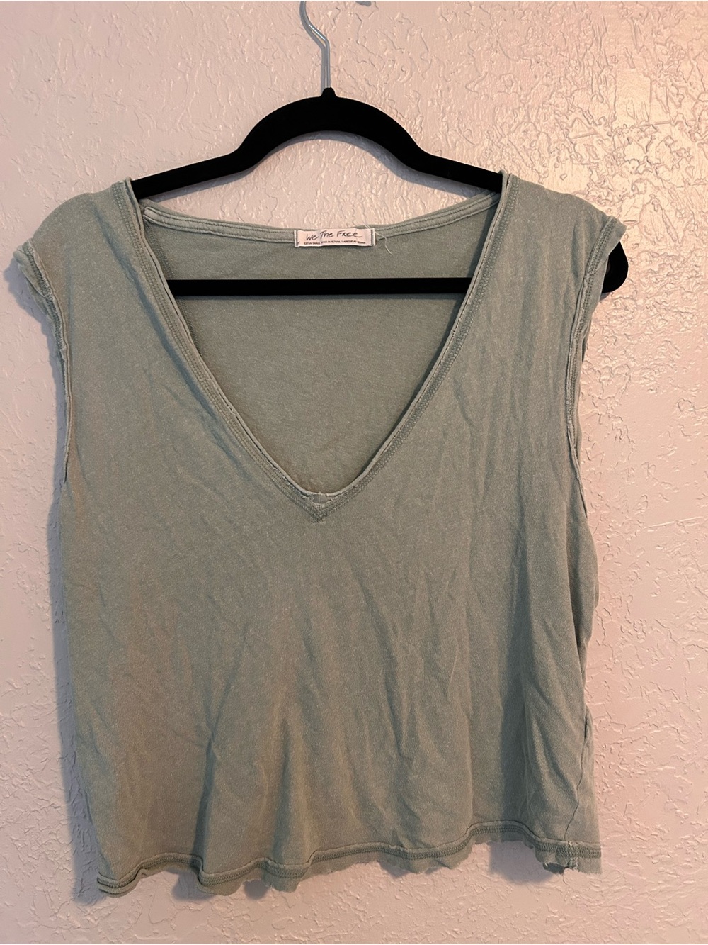 We The Free Sage Green V-Neck Sleeveless Tank